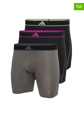 adidas 3er-Set: Boxershorts in Grau/ Schwarz