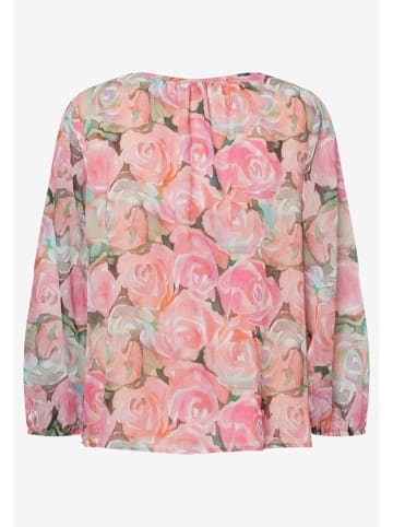 More & More Blouse lichtroze/groen/crème