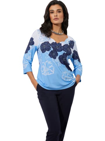 WITT WEIDEN Blouse wit/lichtblauw/donkerblauw