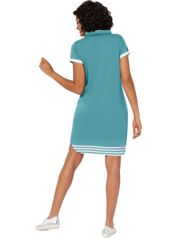 WITT WEIDEN Sweatkleid in Türkis/ Weiß