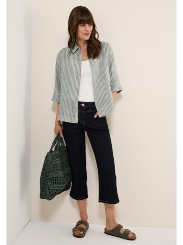 Cecil Linnen blouse grijs/wit