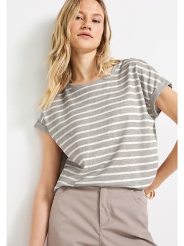Street One Shirt in Grau/ Weiß