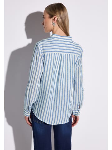 Street One Linnen blouse blauw/wit