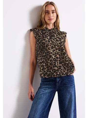 Street One Bluse in Beige/ Schwarz