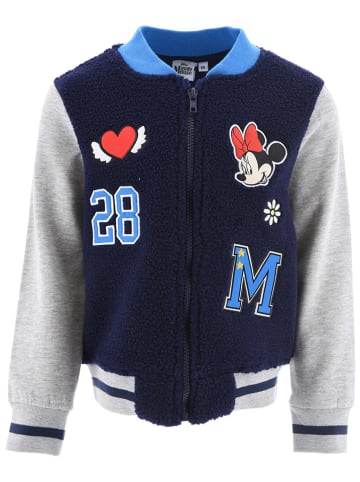 Disney Minnie Mouse Fleecejacke "Minnie" in Dunkelblau/ Grau