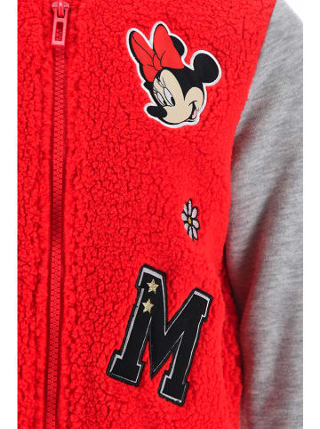 Disney Minnie Mouse Fleecejacke "Minnie" in Rot/ Grau