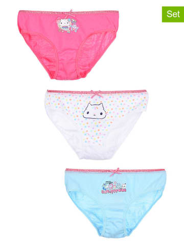 Gabby's Dollhouse 3er-Set: Slips "Gabby´s Dollhouse" in Pink/ Weiß/ Hellblau