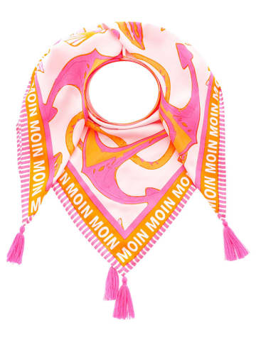 Zwillingsherz Viereck "Ocean" in Orange/ Pink - (L)130 x (B)130 cm
