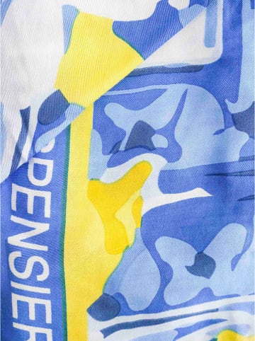 Zwillingsherz Viereck "Sii Felice" in Blau/ Gelb - (L)130 x (B)130 cm