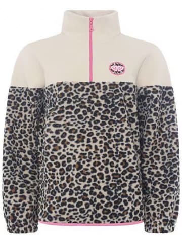 Zwillingsherz Fleecepullover "Leo Lover" in Beige/ Schwarz
