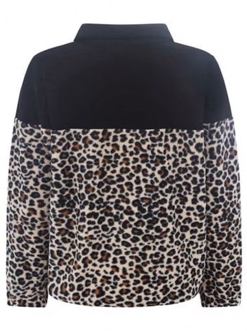 Zwillingsherz Fleecepullover "Leo Lover" in Schwarz/ Beige