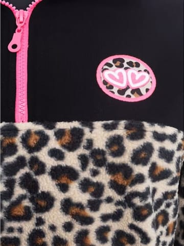 Zwillingsherz Fleece trui "Leo Lover" zwart/beige