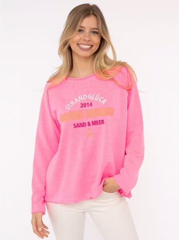 Zwillingsherz Longsleeve "Strandglück 2014" in Pink/ Orange