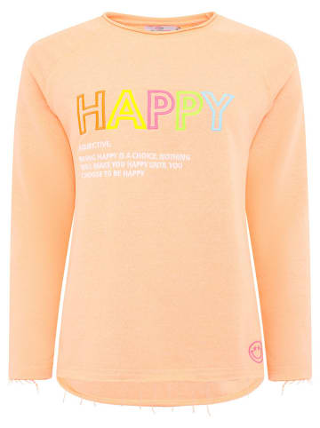 Zwillingsherz Longsleeve "Happy" in Orange/ Bunt