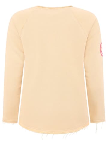 Zwillingsherz Longsleeve "Love Luck Happy" in Beige/ Bunt