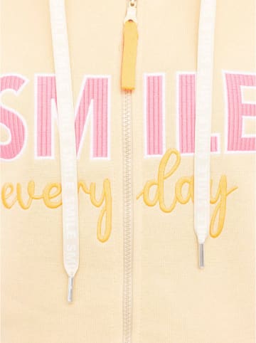 Zwillingsherz Sweatjacke "Smile Everyday" in Beige