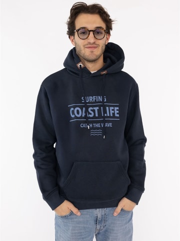 Zwillingsherz Hoodie "Surfing Coast Life" in Dunkelblau