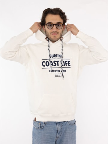 Zwillingsherz Hoodie "Surfing Coast Life" in Weiß