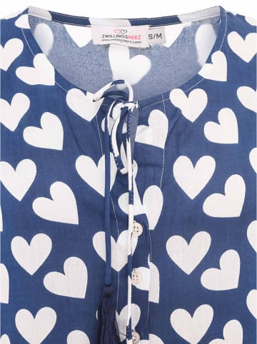 Zwillingsherz Jurk "Herz Classic" donkerblauw/wit