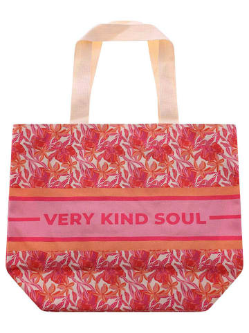 Zwillingsherz Stofftasche "Enna" in Rot/ Rosa/ Orange - (B)45 x (H)38 x (T)17 cm