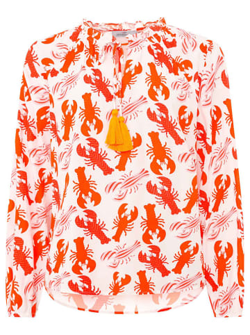 Zwillingsherz Bluse "Lobster Mix" in Weiß/ Rot