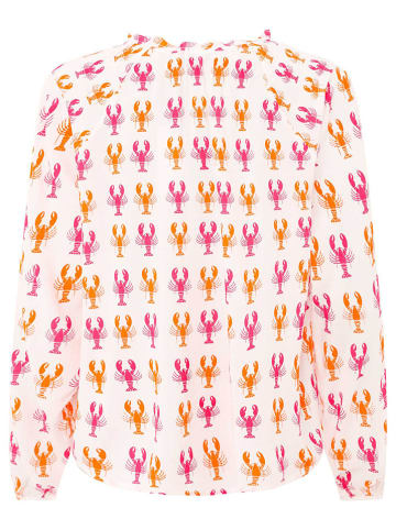 Zwillingsherz Bluse "Lobster" in Weiß/ Pink/ Orange