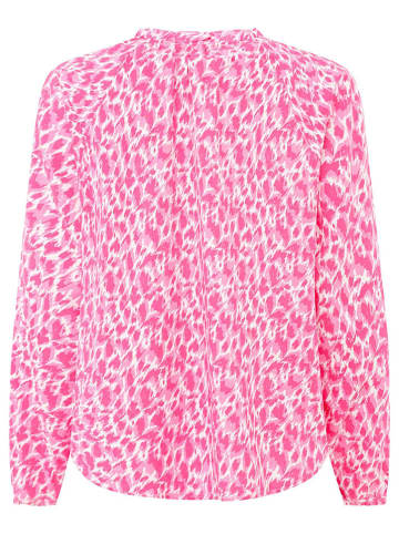Zwillingsherz Bluzka "Colorful Leopard" w kolorze różowo-białym