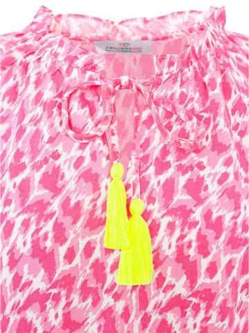 Zwillingsherz Bluse "Colorful Leopard" in Pink/ Weiß