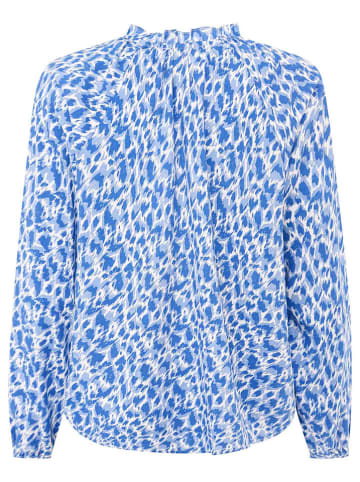 Zwillingsherz Blouse "Colorful Leopard" blauw/wit