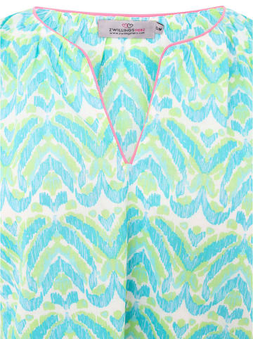 Zwillingsherz Bluse "Joyful" in Türkis