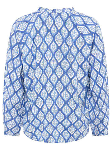 Zwillingsherz Blouse "Ovale Ranken" lichtblauw/blauw