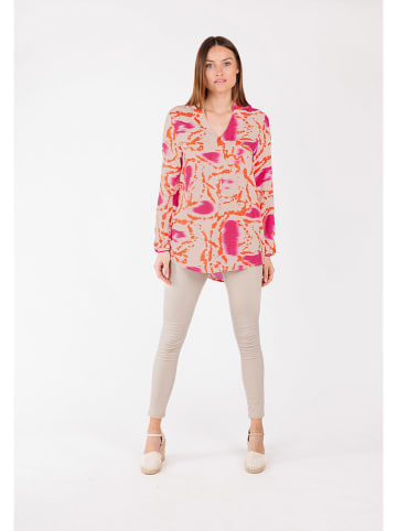 KEY LARGO Bluse "Perfume" in Weiß/ Orange/ Pink