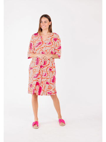 KEY LARGO Kleid "Essence" in Creme/ Orange/ Pink