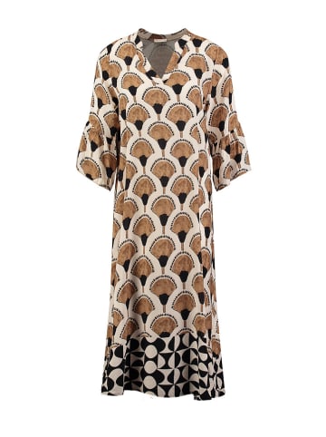KEY LARGO Kleid "Leaf" in Beige/ Hellbraun/ Schwarz