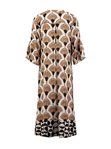 KEY LARGO Kleid "Leaf" in Beige/ Hellbraun/ Schwarz