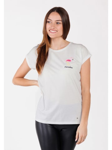 KEY LARGO Shirt "Flamingo" in Weiß