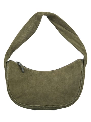 Becksöndergaard Leder-Schultertasche "Veg Talia" in Khaki - (B)28 x (H)16 cm