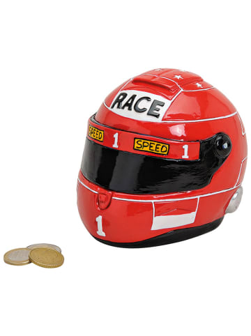 G. Wurm Spardose "Motorradhelm" in Rot - (B)14 x (H)11 x (T)11 cm