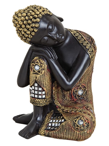 G. Wurm Figurka dekoracyjna "Buddha" w kolorze złoto-czarnym - 12 x 17 x 12 cm