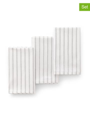 GAMUSI 3-delige set: theedoeken "Salina" grijs