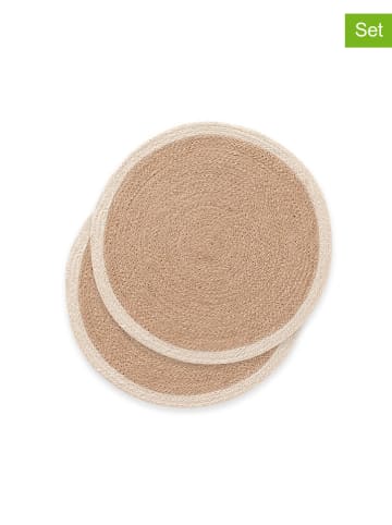 GAMUSI 2er-Set: Tischsets "Liraya" in Beige