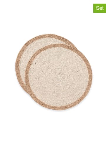 GAMUSI 2er-Set: Tischsets "Mireya" in Creme