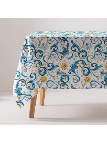 GAMUSI Tischdecke "Olan" in Blau/ Gelb