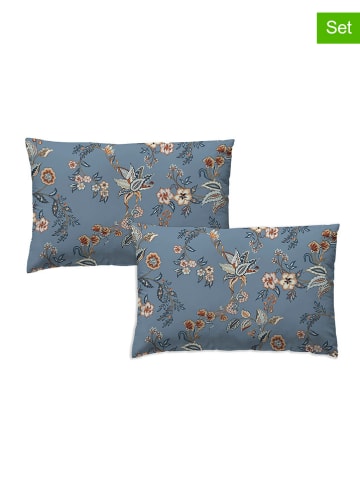ethere 2-delige set: perkal kussenslopen "Goa" blauw