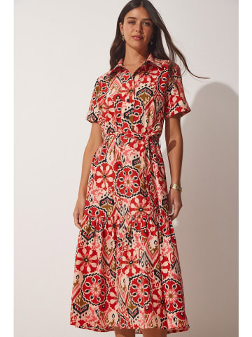 Happiness Istanbul Kleid in Rot/ Creme