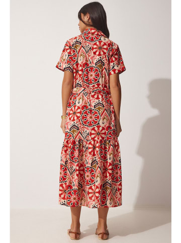 Happiness Istanbul Kleid in Rot/ Creme