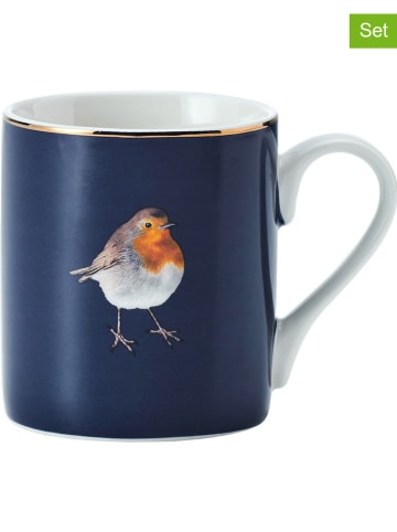 Mikasa 2-delige set: koppen "Robin" donkerblauw - 280 ml