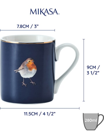 Mikasa Kubki (2 szt.) "Robin" w kolorze granatowym - 280 ml