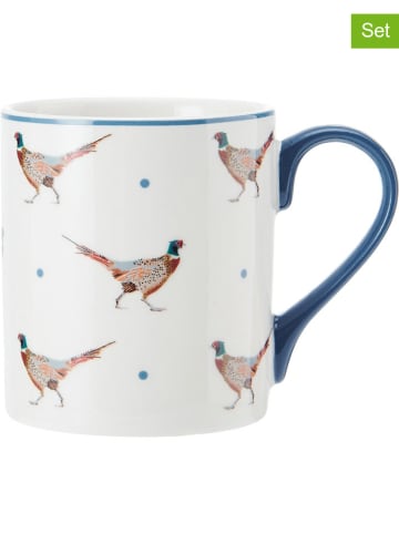 Mikasa 2-delige set: koppen "Pheasant" wit/blauw - 280 ml