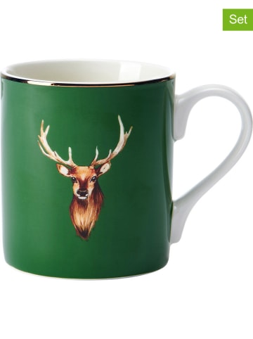 Mikasa 2-delige set: koppen "Stag" groen/lichtbruin - 280 ml